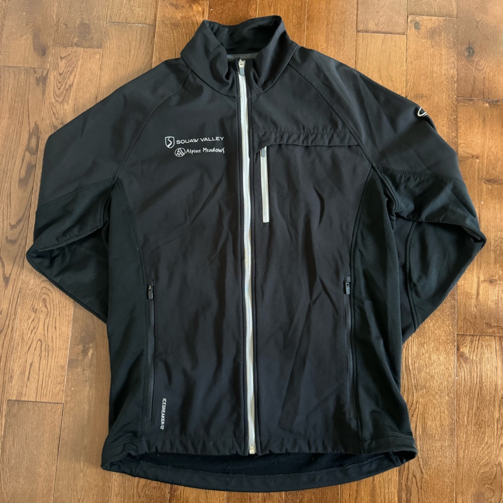 Icebreaker Black Merino Wool Zip Up - Medium